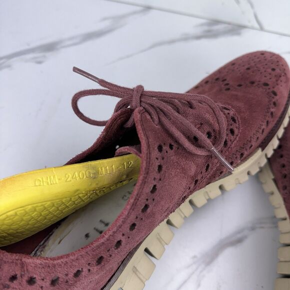 Cole Haan Zerogrand Suede Leather Wingtip Oxford Men\'s Size 11-12 Shoes Burgundy main image 6